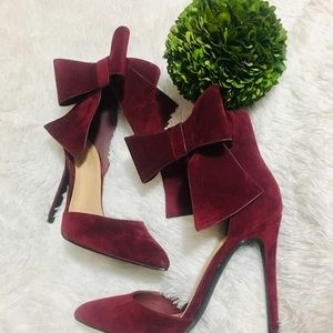Pump  elegant color wine high heels